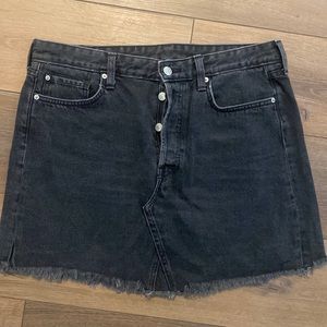 H&M black jean skirt size 12